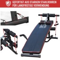 Sit Up Bank Bauchtrainer Trainingsbank mit Widerstandsbänder