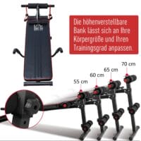 Sit Up Bank Bauchtrainer Trainingsbank mit Widerstandsbänder