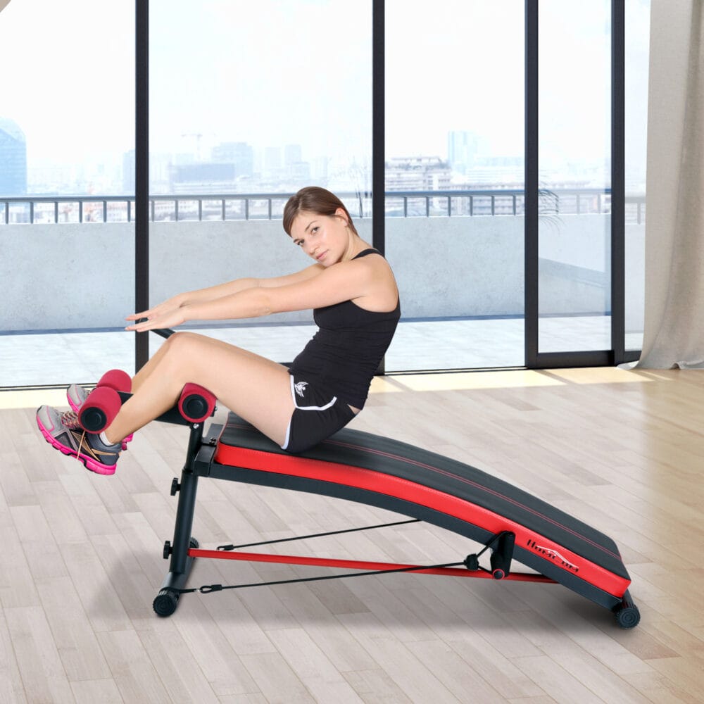 Sit-Up-Bank Trainingsbank Bauchtrainer mit Trainingsbändern