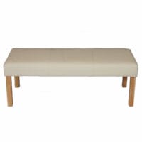 Sitzbank ~ 120x43x49 cm creme helle Beine