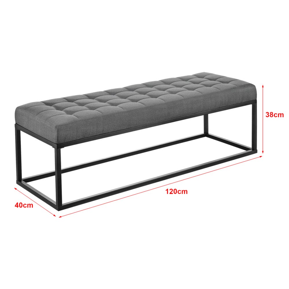 Polsterbank Salta Metall 120x40x38cm Grau