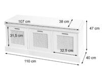 Sitzbank JAM-J49 Garderobenbank mit Staufach 47x110x40cm weiss