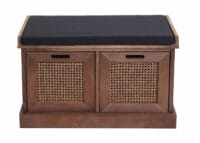 Sitzbank JAM-J49 Garderobenbank mit Staufach 47x75x40cm braun