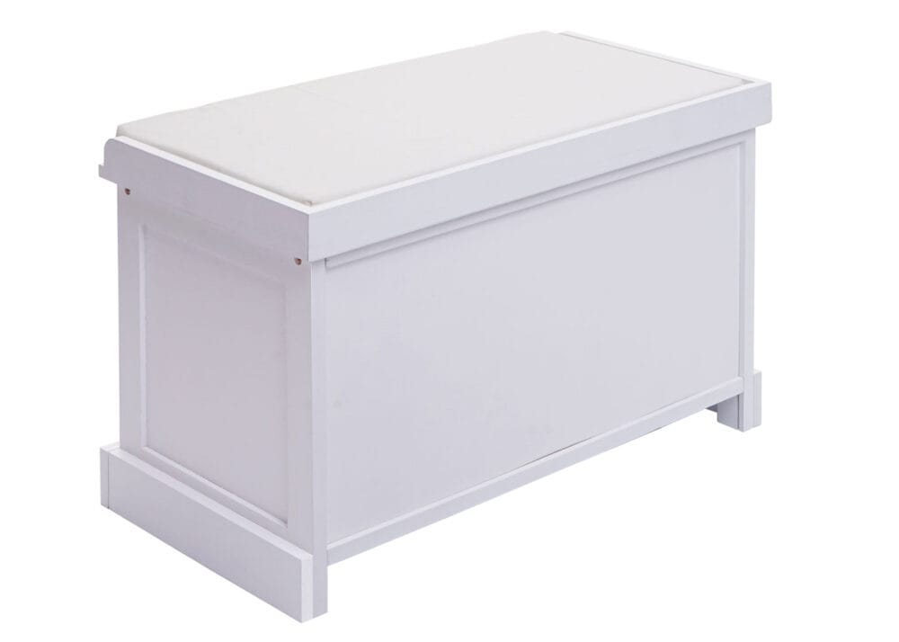 Sitzbank JAM-J49 Garderobenbank mit Staufach 47x75x40cm weiss