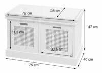 Sitzbank JAM-J49 Garderobenbank mit Staufach 47x75x40cm weiss