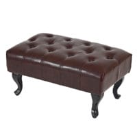 Sitzhocker Chesterfield Fussablage antik-braun