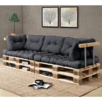 Rückenkissen für Palettenmöbel Comfy 40x60x12 cm Dunkelgrau