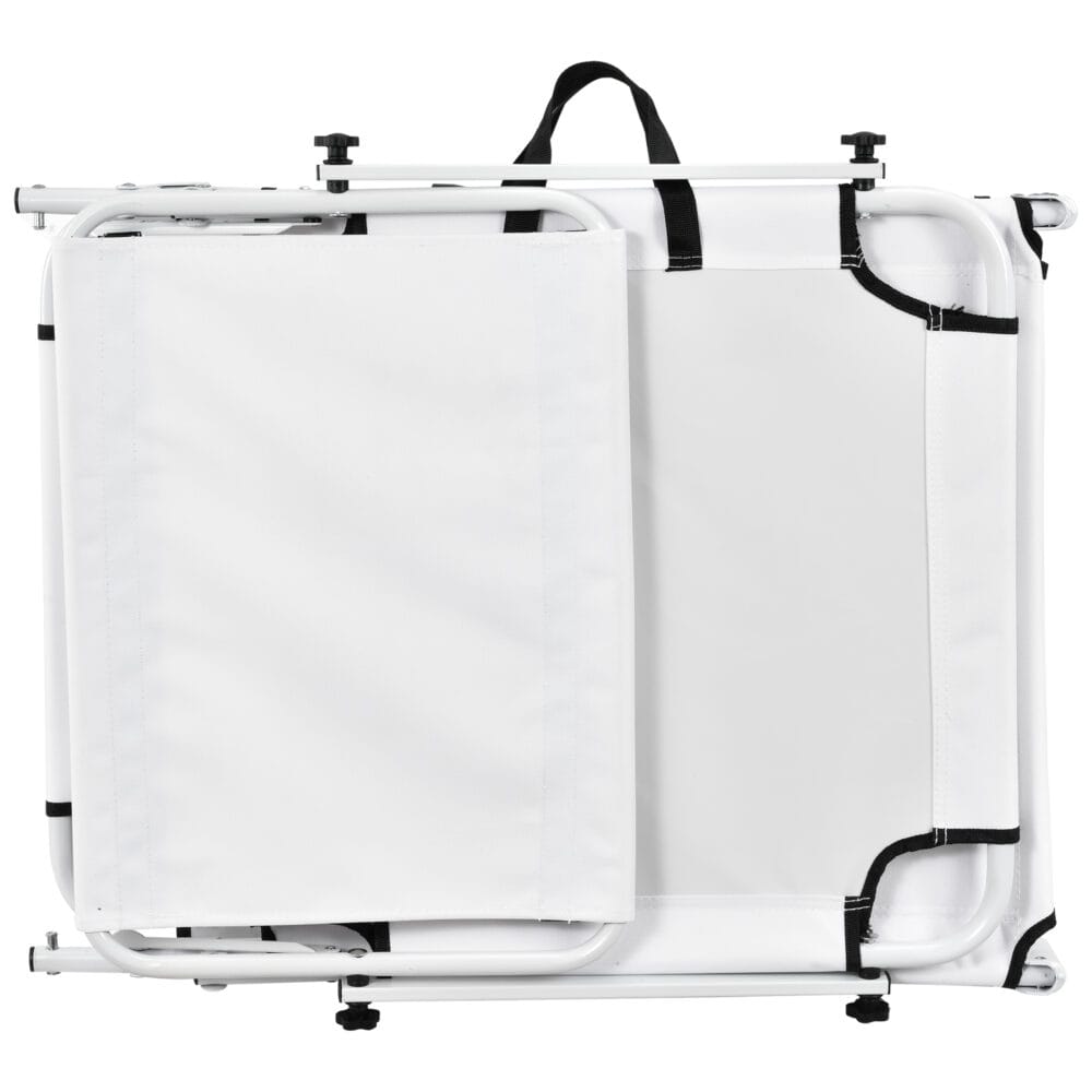 Sonnenliege Lomeda mit Sonnendach 187x53x27cm Weiss