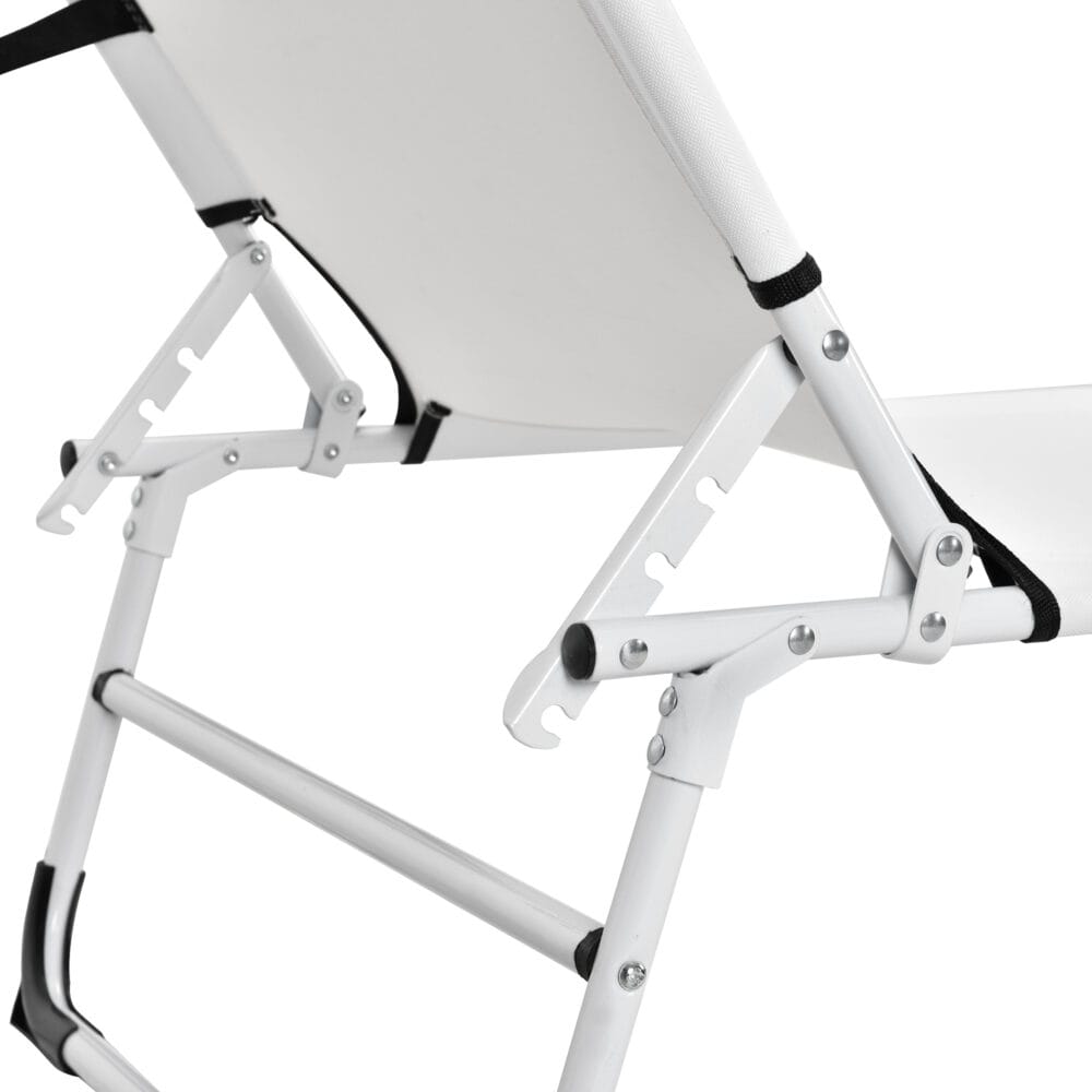 Sonnenliege Lomeda mit Sonnendach 187x53x27cm Weiss