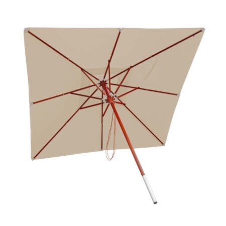 Sonnenschirm JAM-C57 Holz eckig 4x4m Seilzug creme