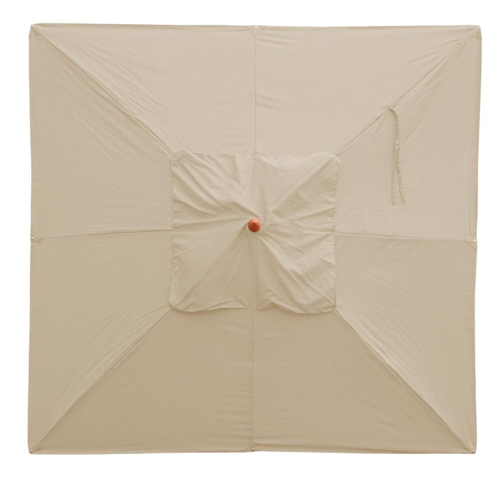 Sonnenschirm JAM-C57 Holz eckig 4x4m Seilzug creme