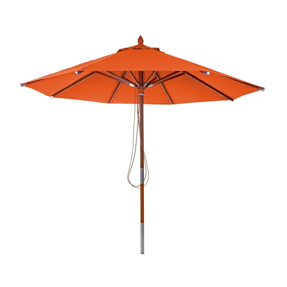 Sonnenschirm JAM-C57 Holz rund Ø3m Seilzug terracotta