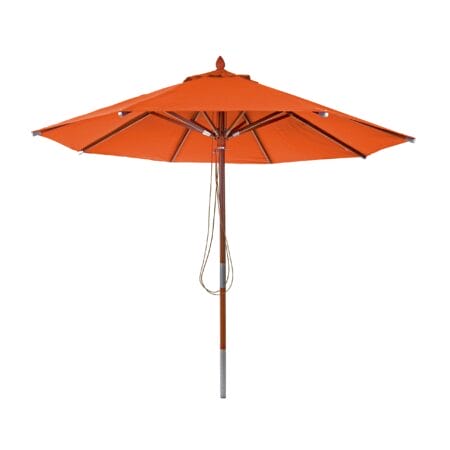 Sonnenschirm JAM-C57 Holz rund Ø3m Seilzug terracotta