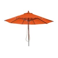 Sonnenschirm JAM-C57 Holz rund Ø4m Seilzug terracotta