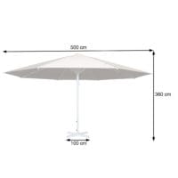 Sonnenschirm Meran II Ø5m Alu 28kg creme-beige mit Ständer