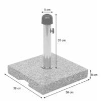 Sonnenschirmständer Schirmständer Granit ~ 23kg eckig grau