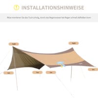 Sonnensegel 550 x 560cm Tarp Zelt Sonnenschutz Polyester