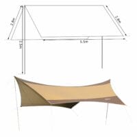 Sonnensegel 550 x 560cm Tarp Zelt Sonnenschutz Polyester