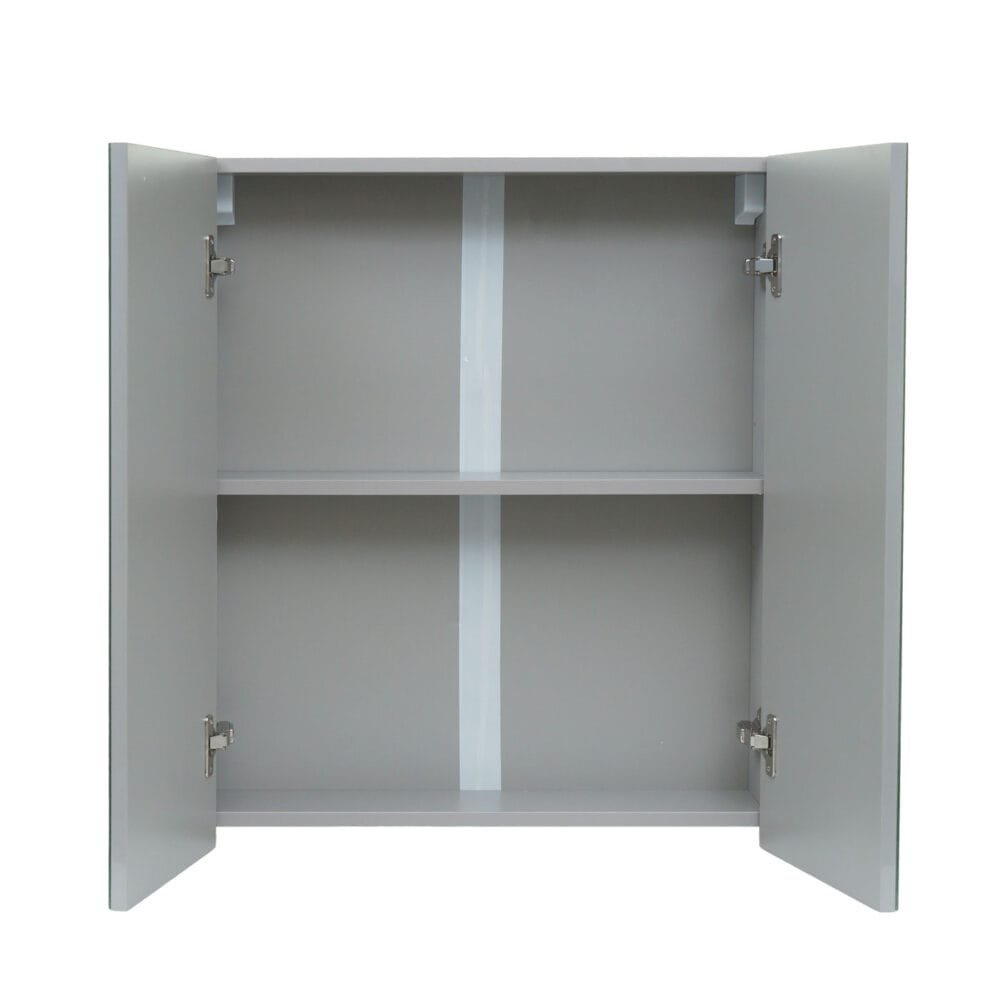 Spiegelschrank Badschrank Hängeschrank hochglanz 70x60x16cm grau