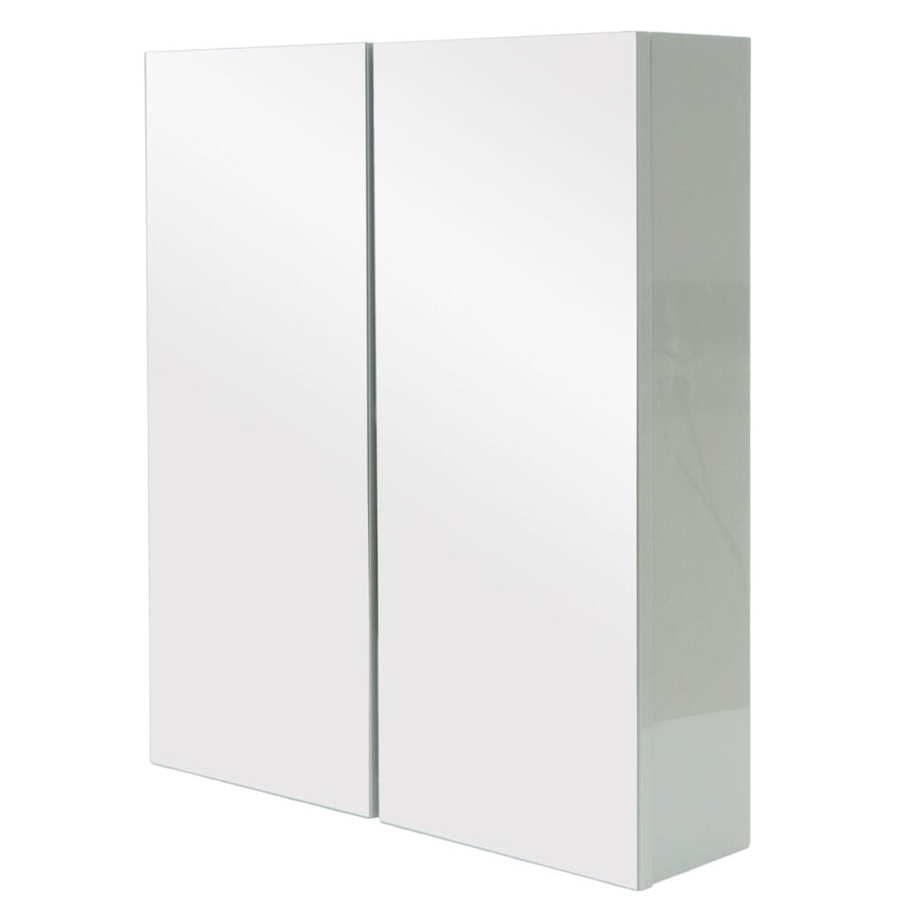 Spiegelschrank Badschrank Hängeschrank hochglanz 70x60x16cm grau