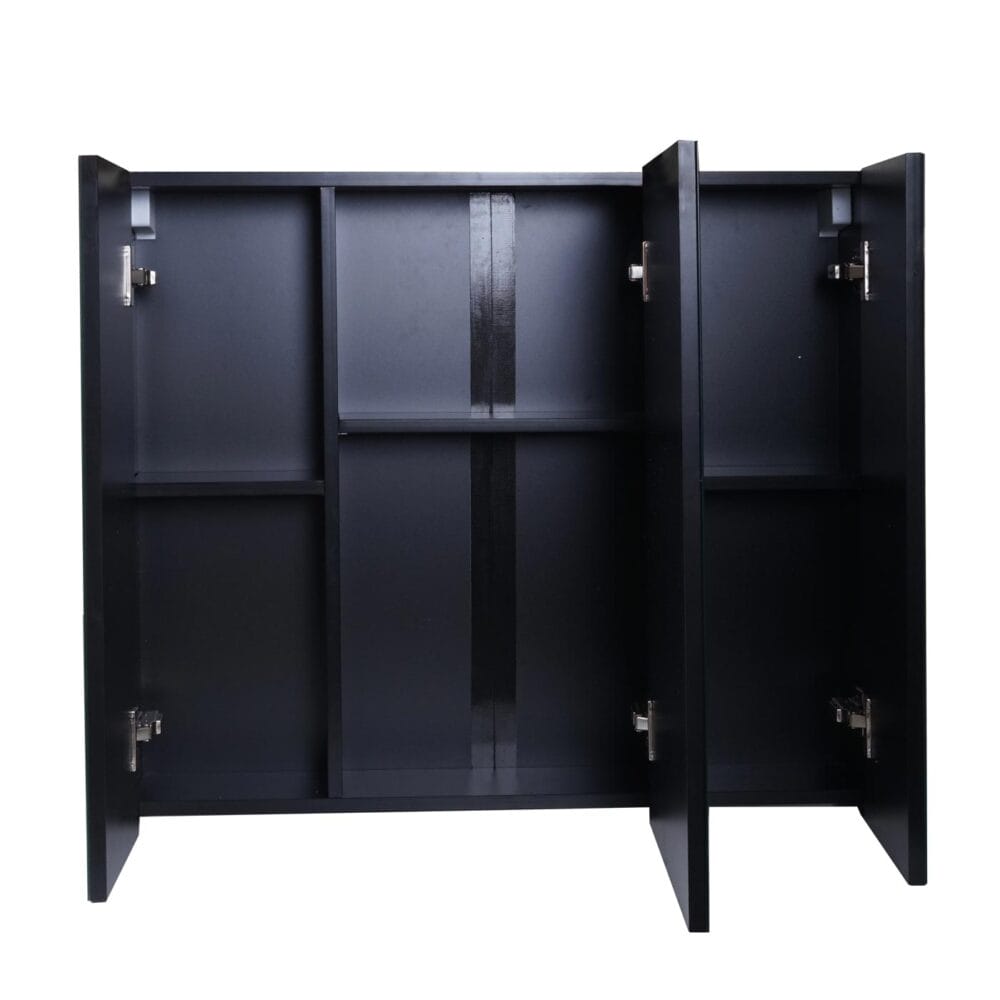 Spiegelschrank Badschrank Hängeschrank hochglanz 70x80x16cm schwarz