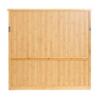 Spiegelschrank Hängeschrank 3 Regalböden 2 Türen Bambus 62x66x15cm