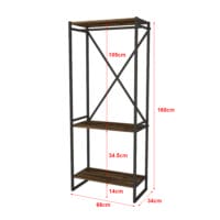 Garderobenständer Ulstein 160x66x34cm Eichenoptik antik