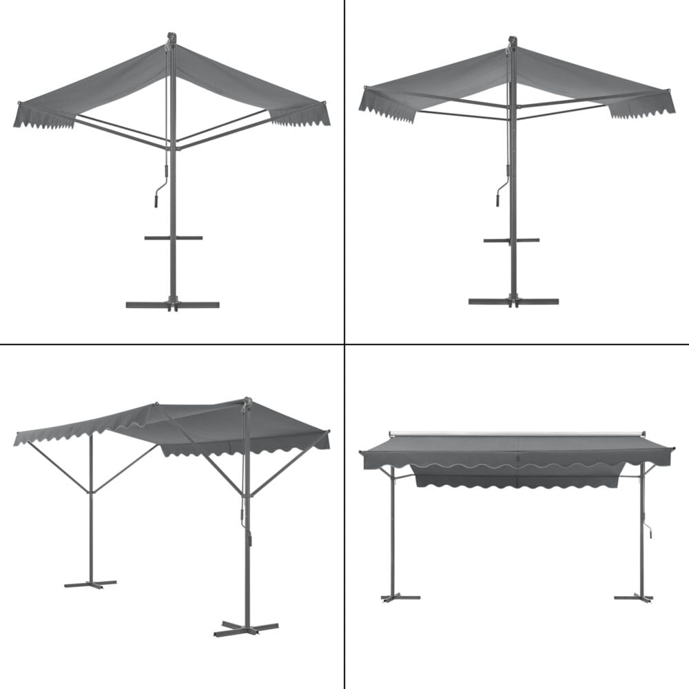 Standmarkise Selenizza freistehend 300x300x260cm Dunkelgrau