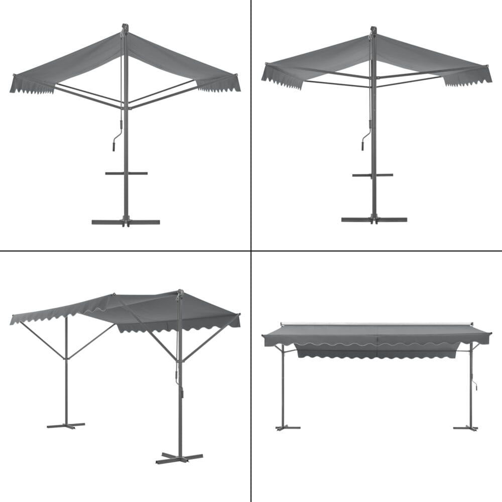 Standmarkise Selenizza freistehend 600x300x260cm Dunkelgrau