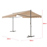 Standmarkise Selenizza freistehend 300x300x260cm Sandfarben