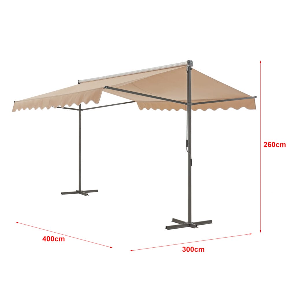 Standmarkise Selenizza freistehend 400x300x260cm Sandfarben