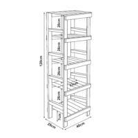 Standregal Suram 120x40x25cm Holz Dunkler Holzton