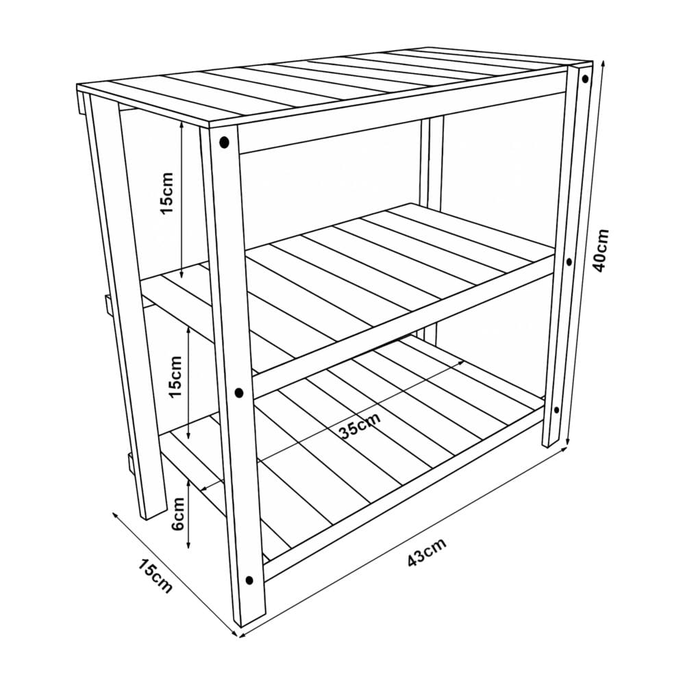 Standregal Kiefernholz Dunkler Holzton