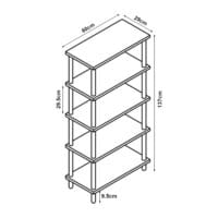 Standregal Tugba 137x60x29cm Holzoptik