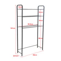 Waschmaschinenregal Nordborg mit 3 Ablagen Metall 161x69x24.5cm