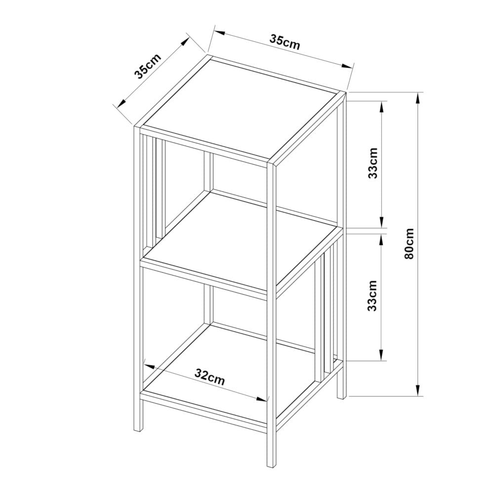 Standregal Kumlinge 35x35x80cm Weiss