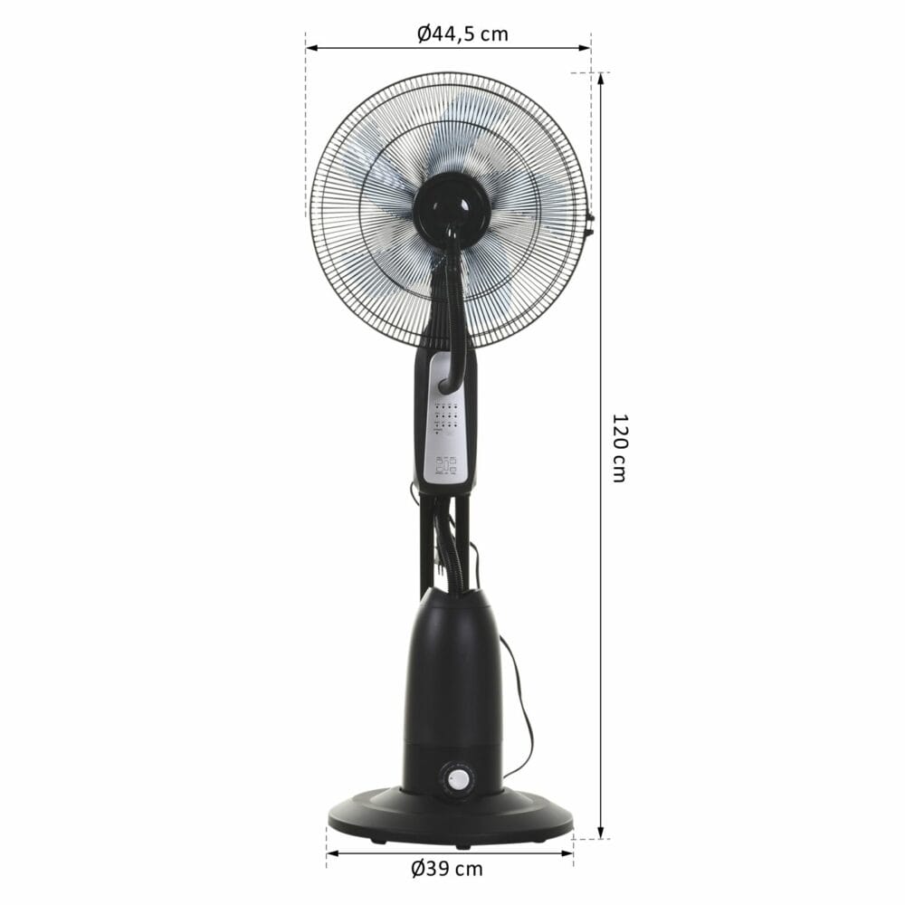 Standventilator mit 2,8 Liter Zerstäuber und Fernbedienung 120cm