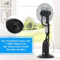 Standventilator mit 2,8 Liter Zerstäuber und Fernbedienung 120cm