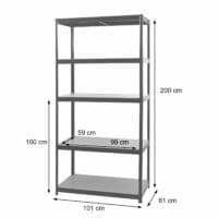Steckregal Lagerregal 200x100x60cm verzinkt