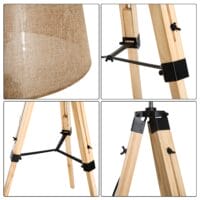 Stehlampe Holz 99-143cm Malmö Natur / Beige