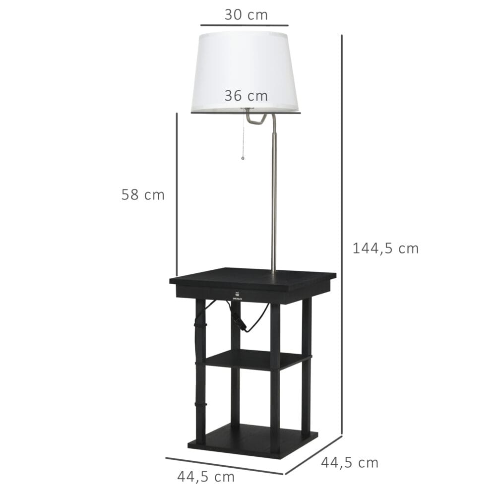 Stehlampe Tischlampe mit Beistelltisch und USB Charger
