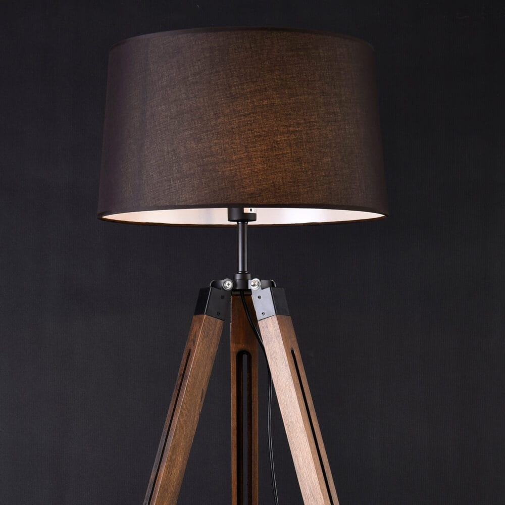 Stehlampe Karlsbad 145cm Schwarz/Braun
