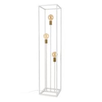 Stehlampe Groningen 3 x E27 Weiss/Messingfarben
