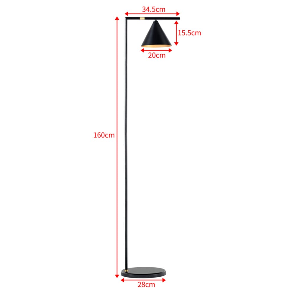 Stehlampe Leicester Schwarz