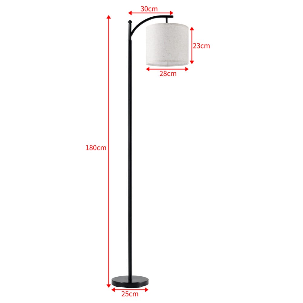 Stehlampe Coventry Schwarz/Beige