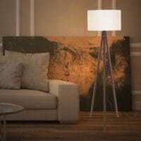 Stehleuchte Stehlampe Rochester E27 Walnussoptik Creme
