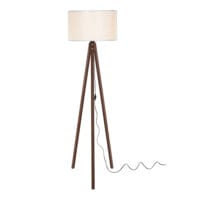 Stehleuchte Stehlampe Rochester E27 Walnussoptik Creme