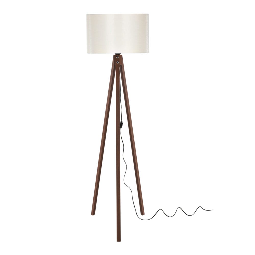 Stehleuchte Stehlampe Rochester E27 Walnussoptik Creme