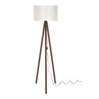 Stehleuchte Stehlampe Rochester E27 Walnussoptik Creme