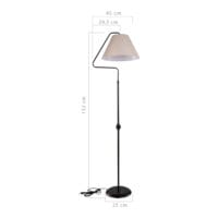 Stehleuchte Stehlampe Ellesmere E27 Metall Textil Schwarz Taupe
